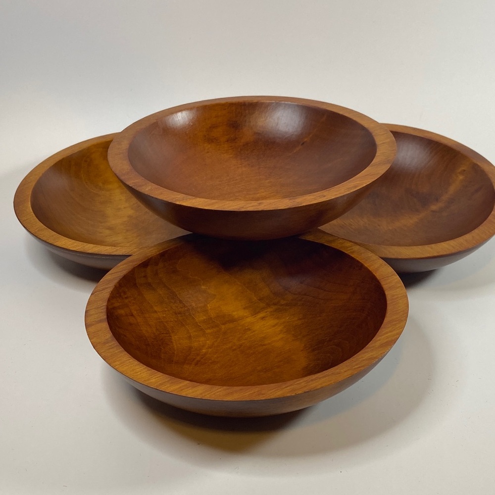 Elegant Brown Wooden Bowl Set